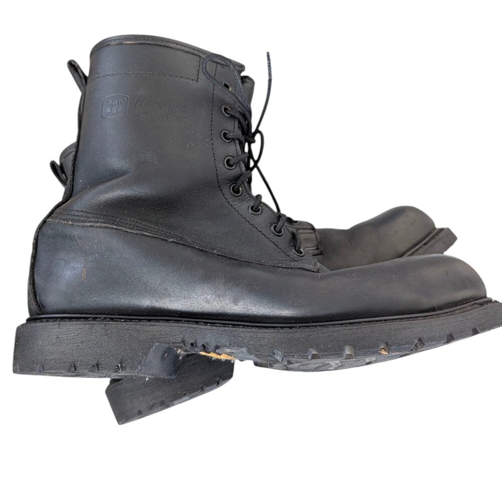 Vintage Waterproof/Insulated Black Leather Men's Steel Toe Combat Boot Size 10.5